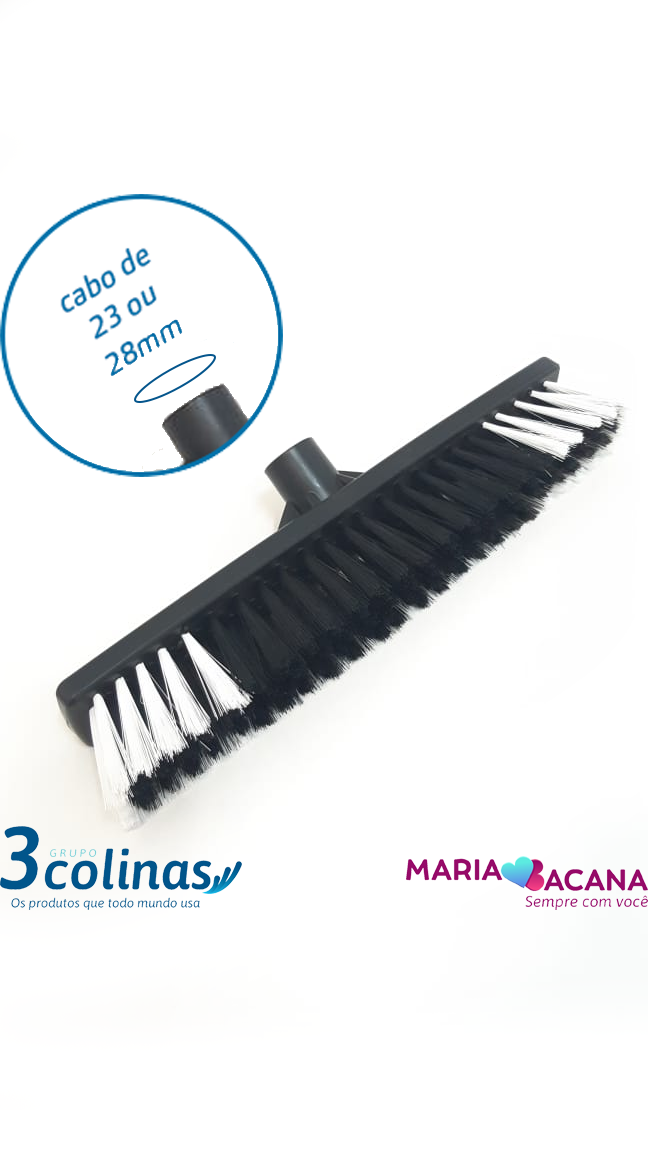 Vassoura Pelo Sintetico 40 Cm Plastica Sem Cabo - Grupo 3 Colinas